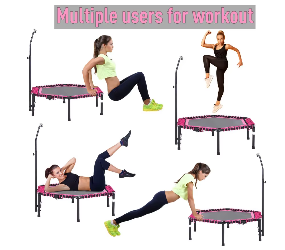 Fast Dispatch Hexagonal Trampoline Outdoor Kids Max Load 330 Lbs Indoor Workout Trampolines — image 6