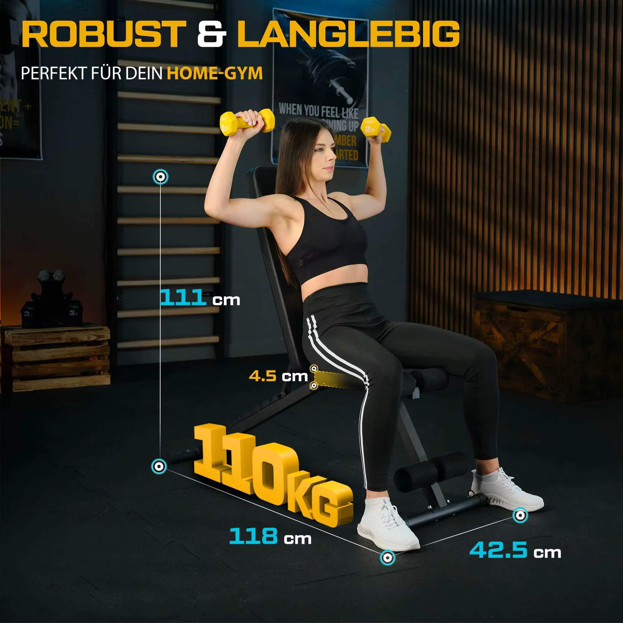 Folding Bench Strength Training Full-Body Adjustable Fitness Gym Workout Incline-Decline Weight Bench — image 3