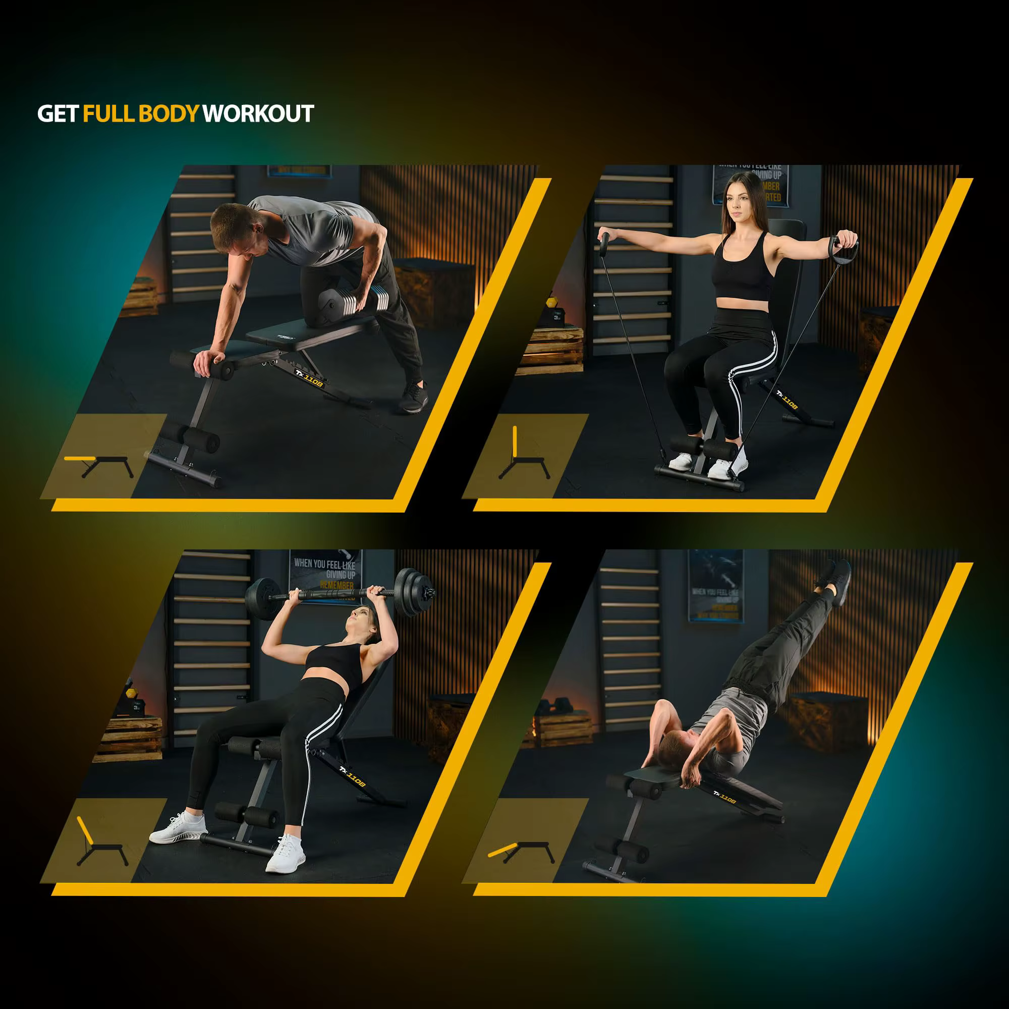 Folding Bench Strength Training Full-Body Adjustable Fitness Gym Workout Incline-Decline Weight Bench — image 6