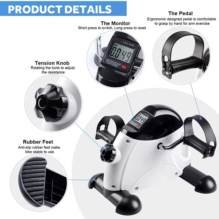 Indoor Sports Cardio Fitness Equipment Mini Exercise Pedal Bike Therapy Mini Bike Under Desk Elliptical — image 2