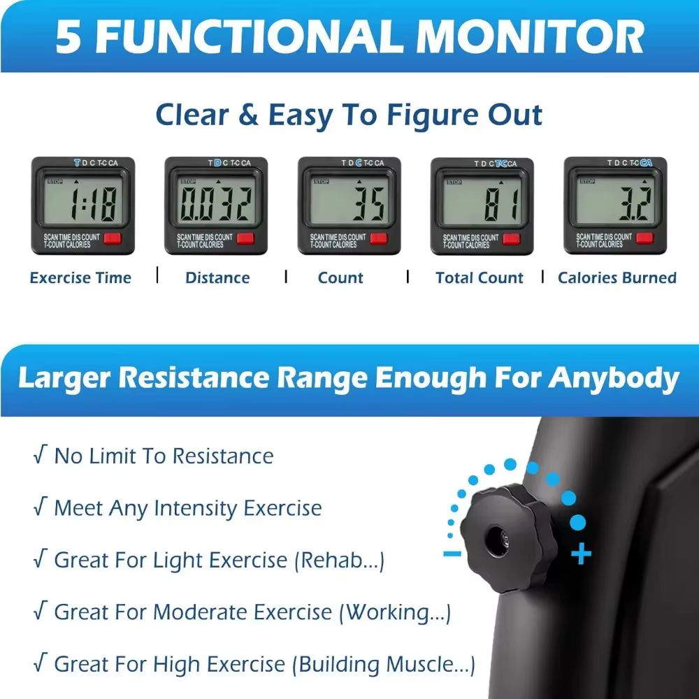 Home Fitness Elliptical Trainer Portable Pedal Exerciser Health Recovery Machine Mini Exercise Bike — image 6