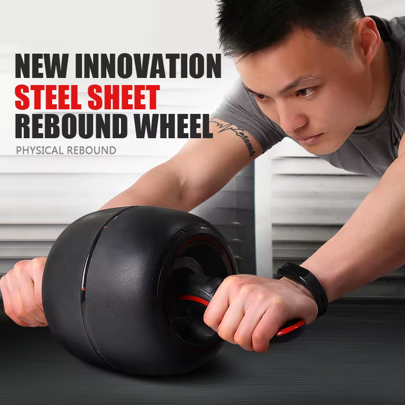 Multi-Functional Ab Wheel Roller Non-Slip Fitness Gym Exercise  Automatic Rebound Function Abdominal Wheel Roller — image 2
