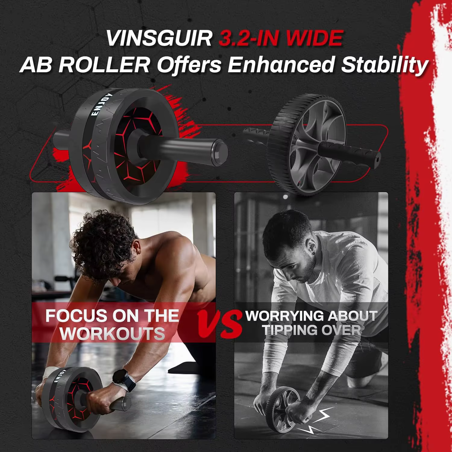 Home Office Fitness Gym Ab Wheel Roller Abdominal and Stomach Exercises Fitness Wheel Roller — image 3