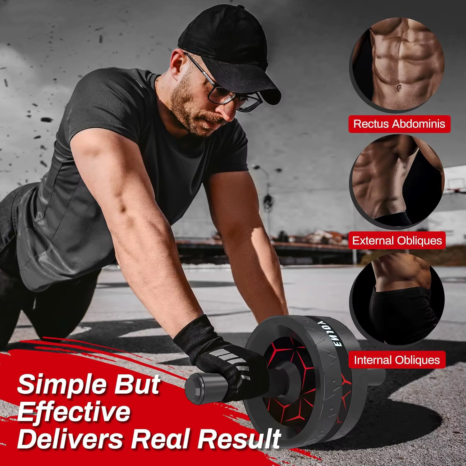 Wholesale Price Abs Wheel Home Office Gym Fitness Exercises Strength Training Ab Abdominal Wheel Roller — image 4