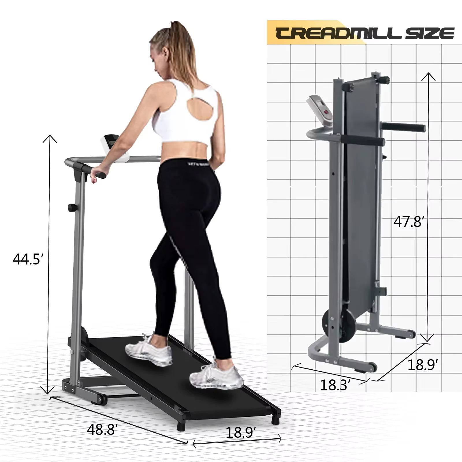 Lightweight and Collapsible for a Better Price Walking Pad Treadmill Foldable Underdesk Treadmill — image 5