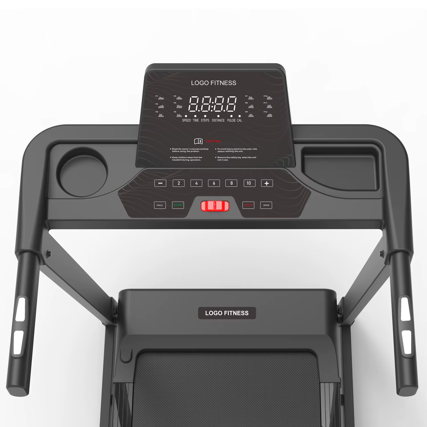 Gymbopro Shock Absorption with Cup Holder Portable Treadmill Machine Foldable for Home — image 2