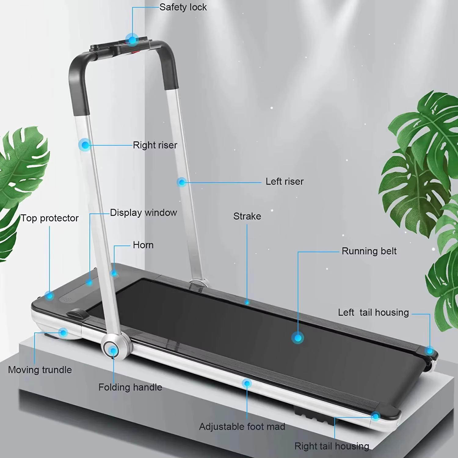 2 in 1 Foldable Electric Home Treadmill Portable Fitness Bodybuilding Equipment Jogging Running Machine — image 5
