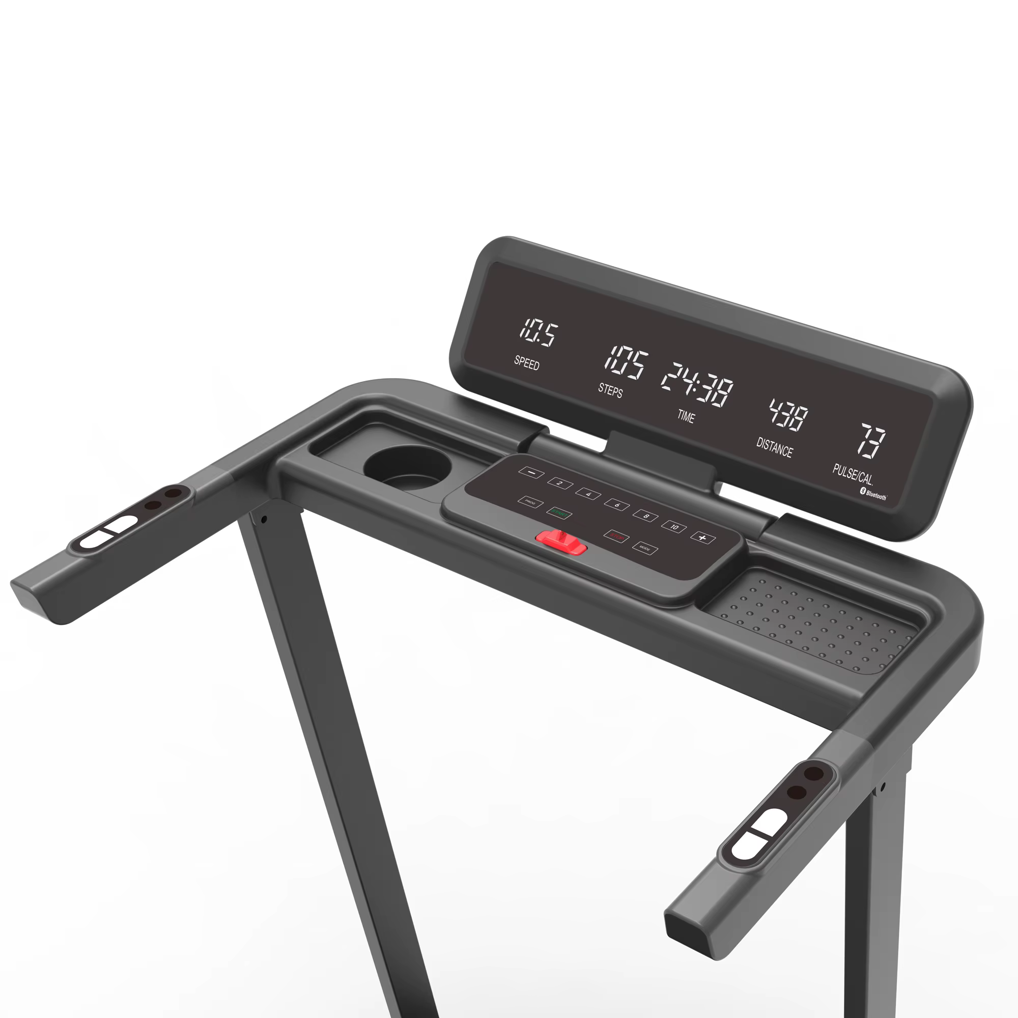 Cushioned and Quiet with Shelves Foldable Treadmill ,Electric Treadmill Machine for Home — image 4
