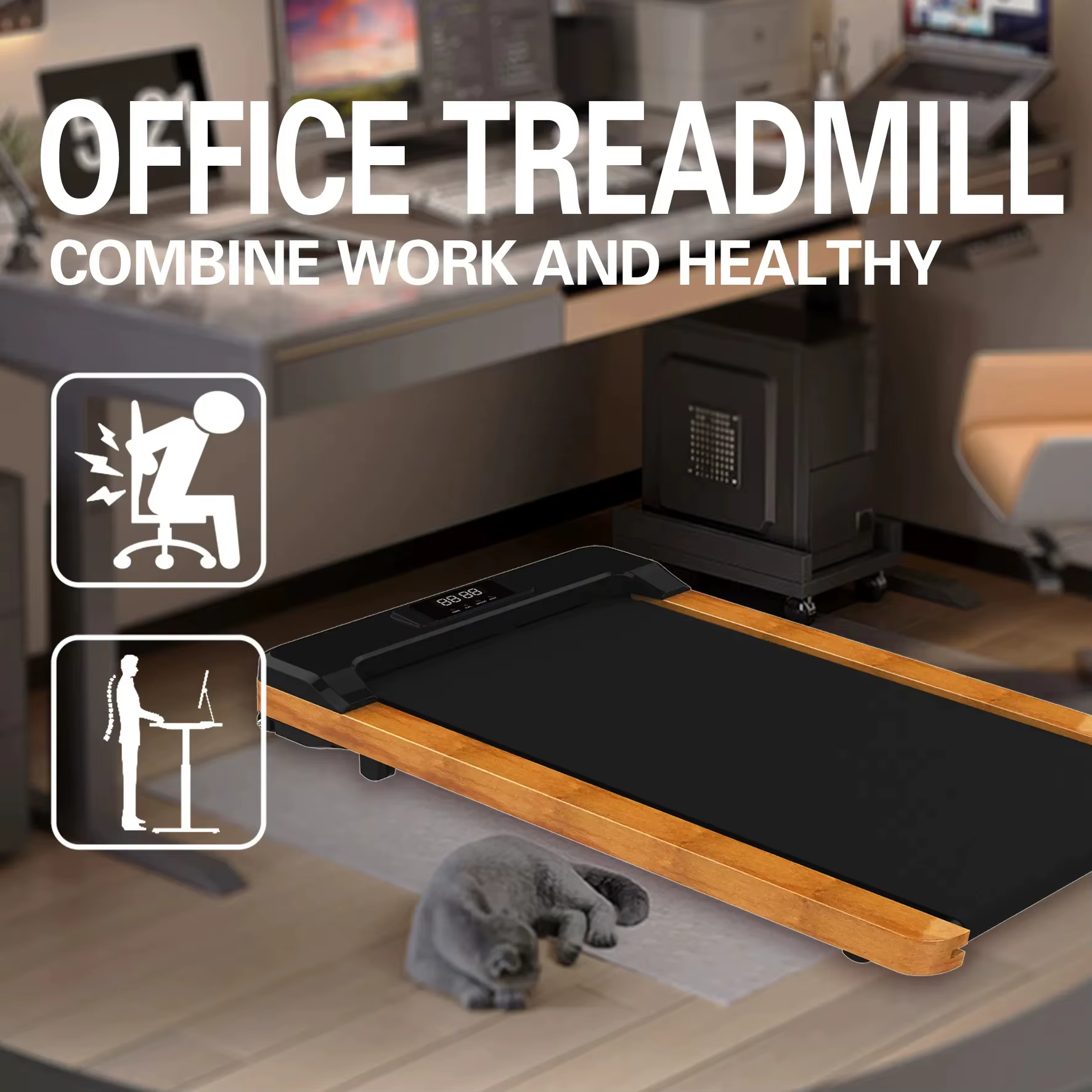 Chinese Dealers' Portable Folding Treadmill Low Noise Electric Wooden for New Energy and Environmental Protection — image 4