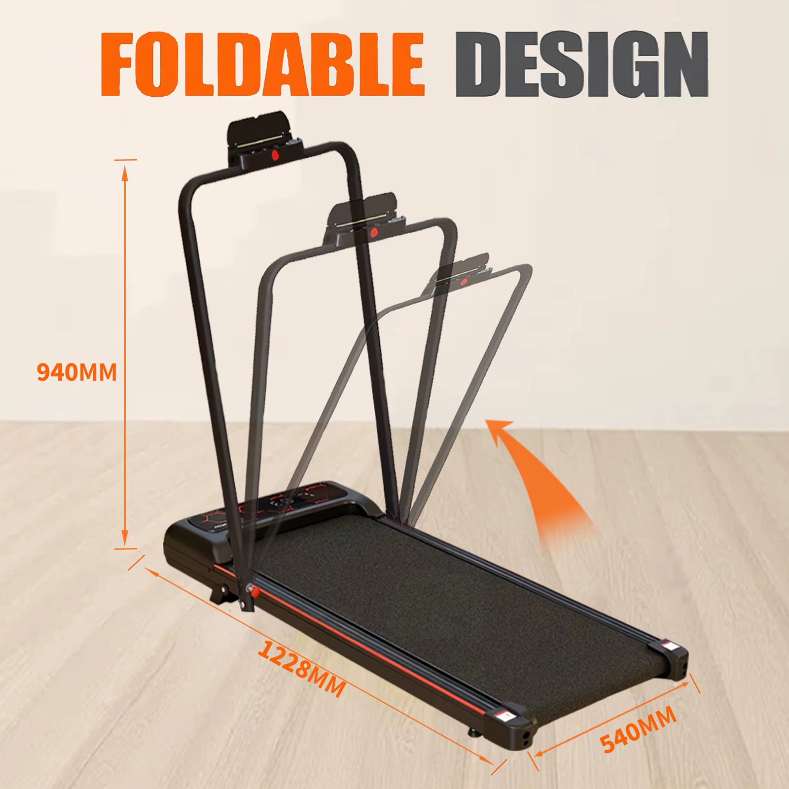 Gymbopro Folding Electric Walking Pad Under Desk Cardio Training Walking Pad Foldable Treadmill — image 6