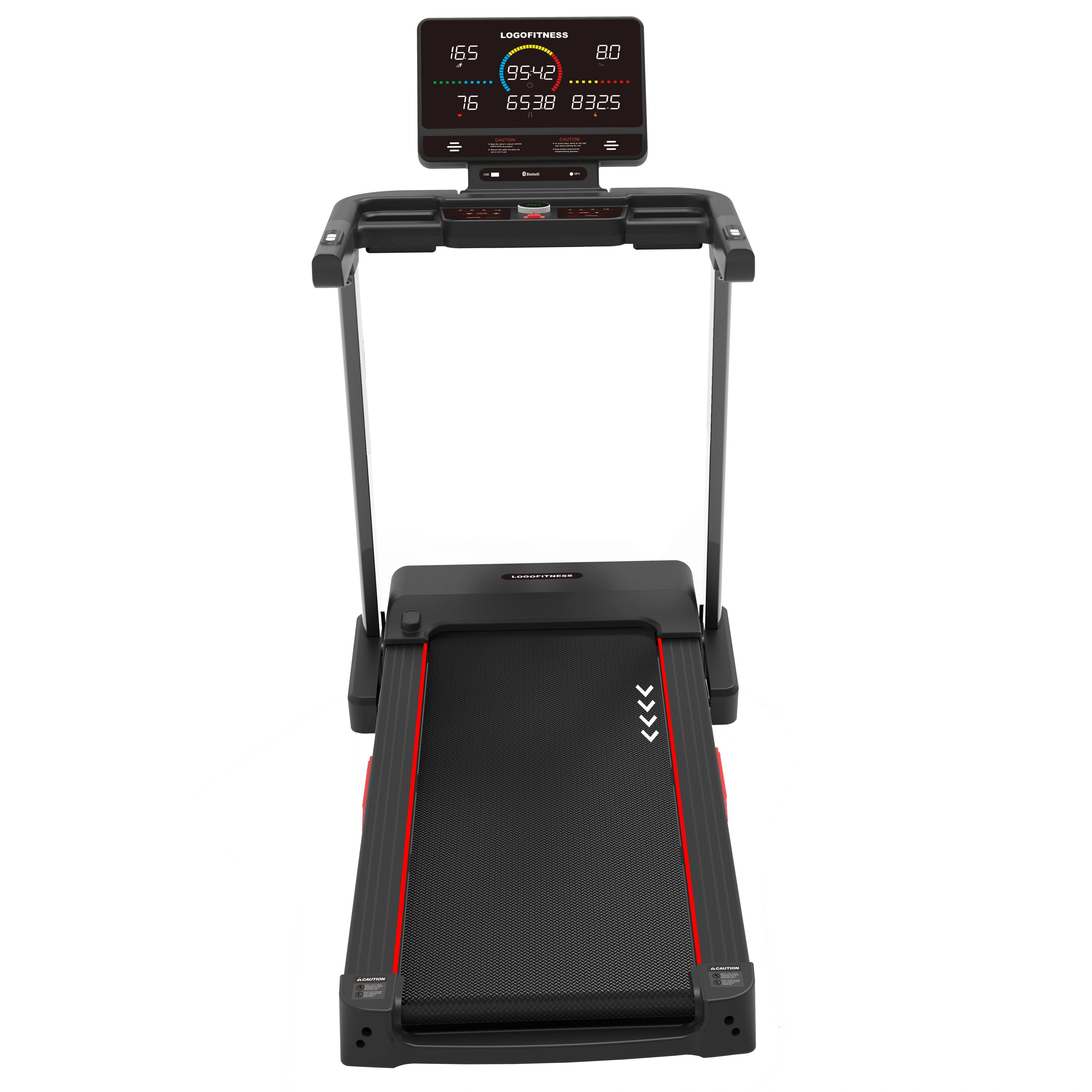 New High-power Shock-absorbing Quiet Foldable Electric Treadmill Auto Incline for Home — image 4