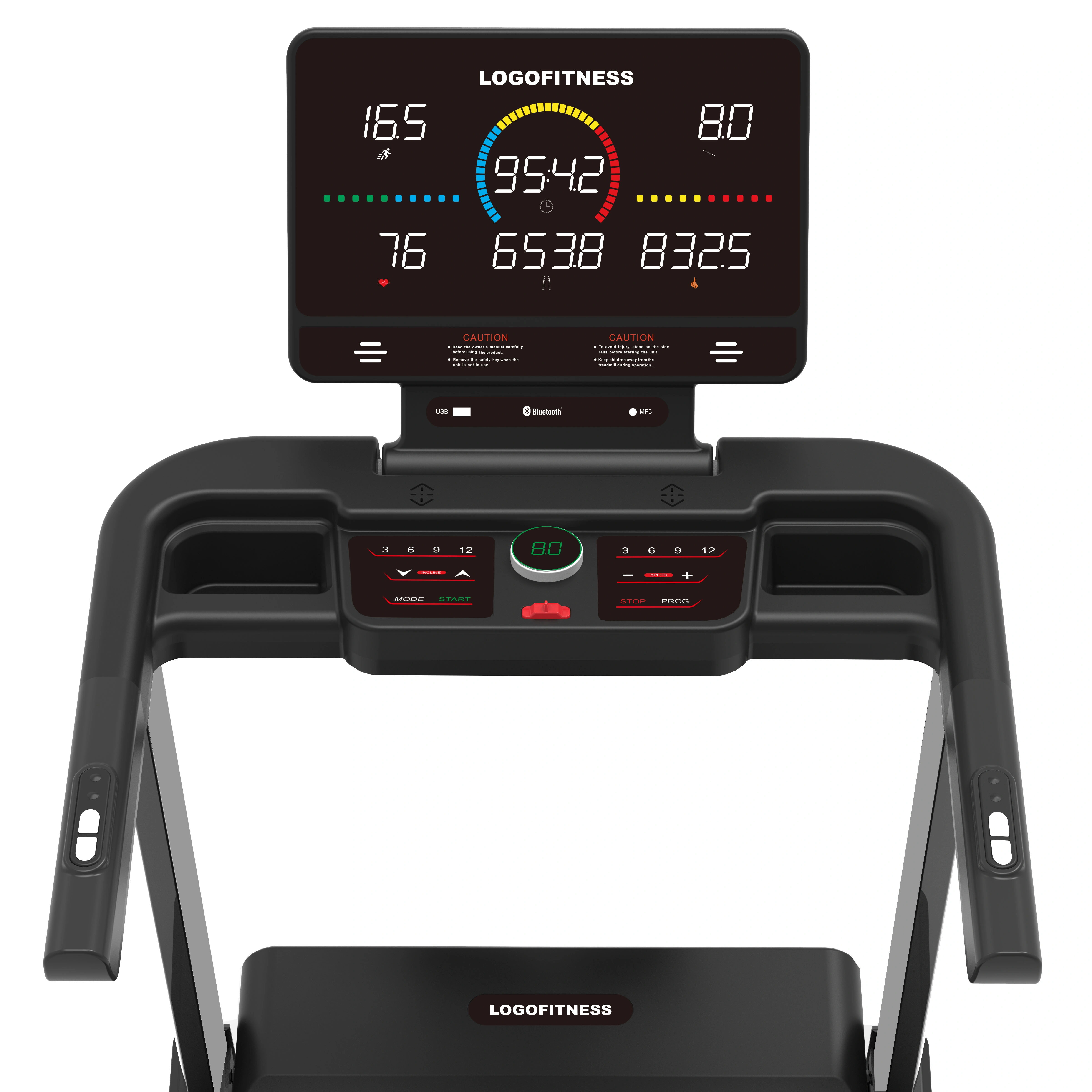 New High-power Shock-absorbing Quiet Foldable Electric Treadmill Auto Incline for Home — image 5