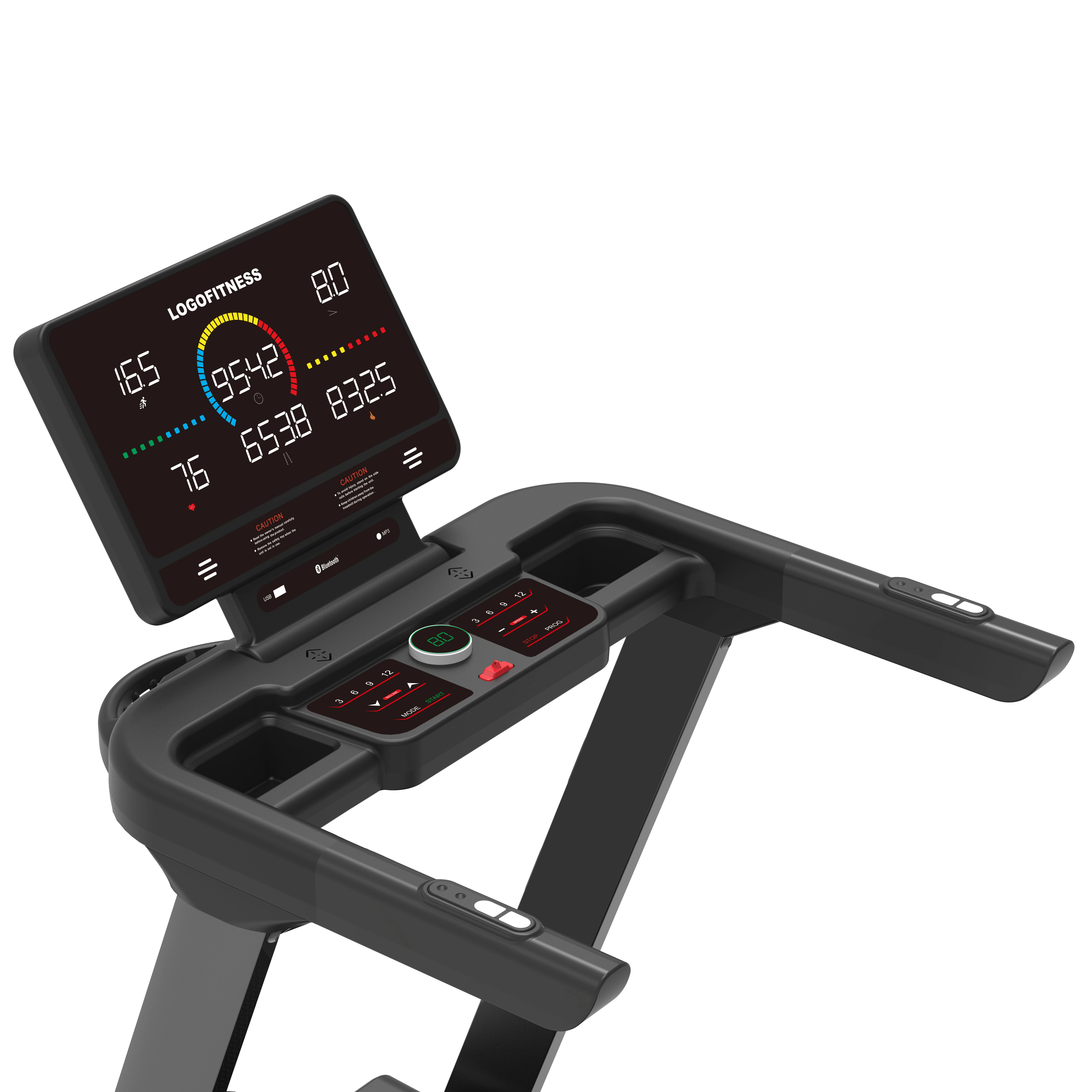 New High-power Shock-absorbing Quiet Foldable Electric Treadmill Auto Incline for Home — image 6