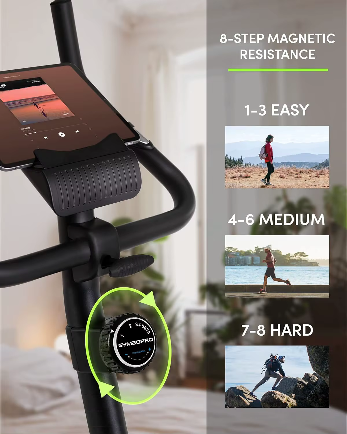 House Indoor Fitness Machine Magnetic Exercise Bike Black Lightweight Sports Stationary Bike — image 3