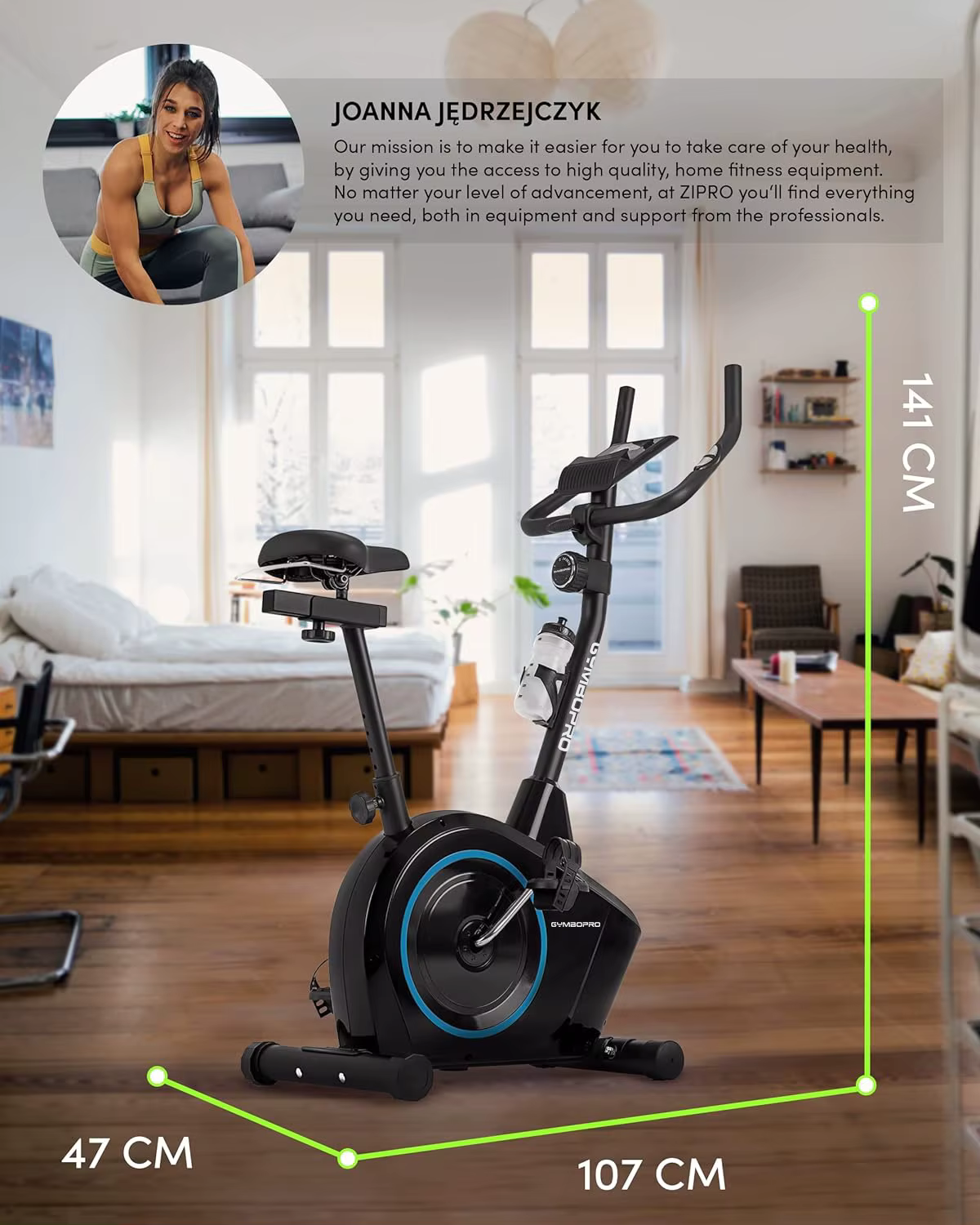 House Indoor Fitness Machine Magnetic Exercise Bike Black Lightweight Sports Stationary Bike — image 5