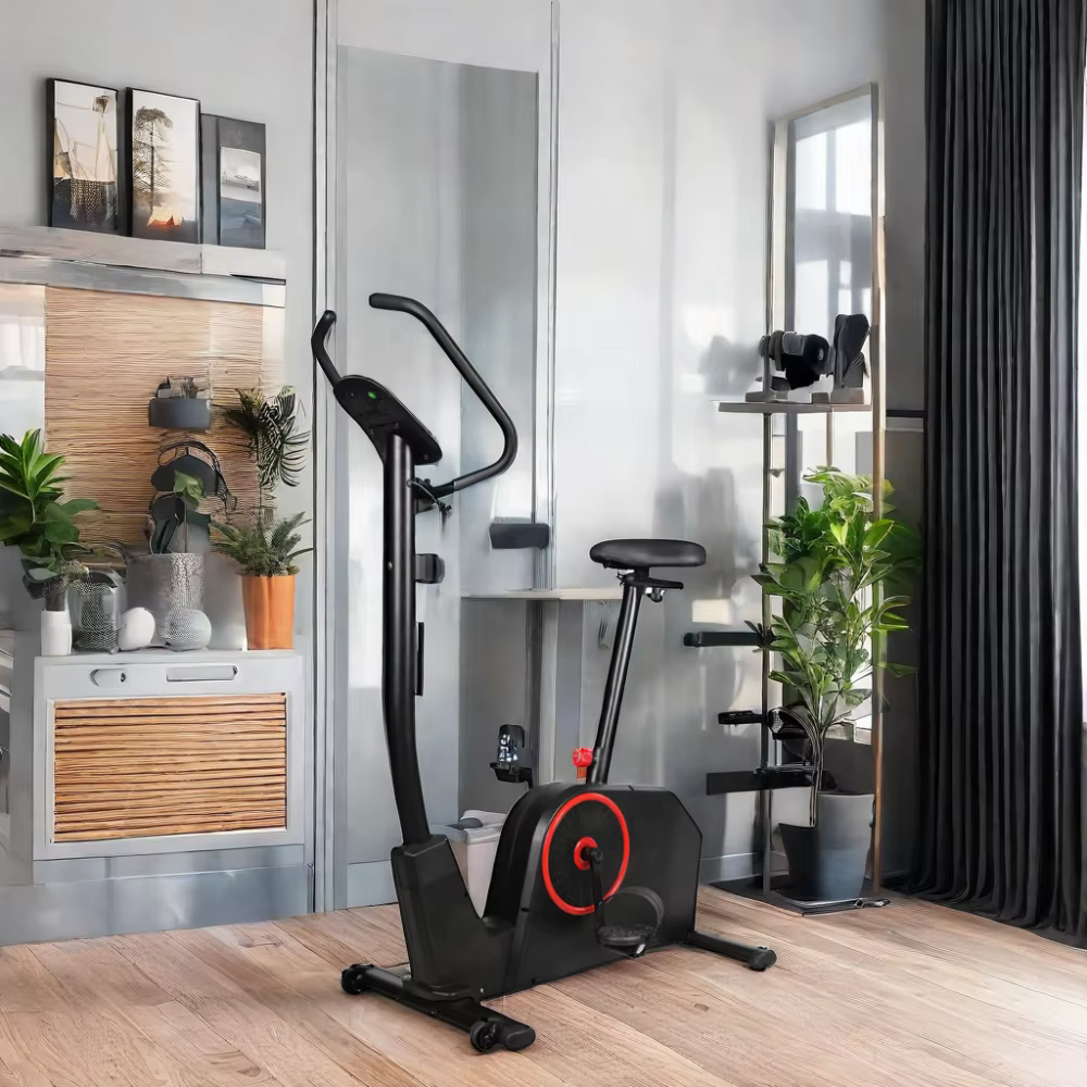 Custom Adjustable Height 8-Speed Magnetic Exercise Bike Steel Fitness Equipment for Home Use Vertical Fixed Design — image 2
