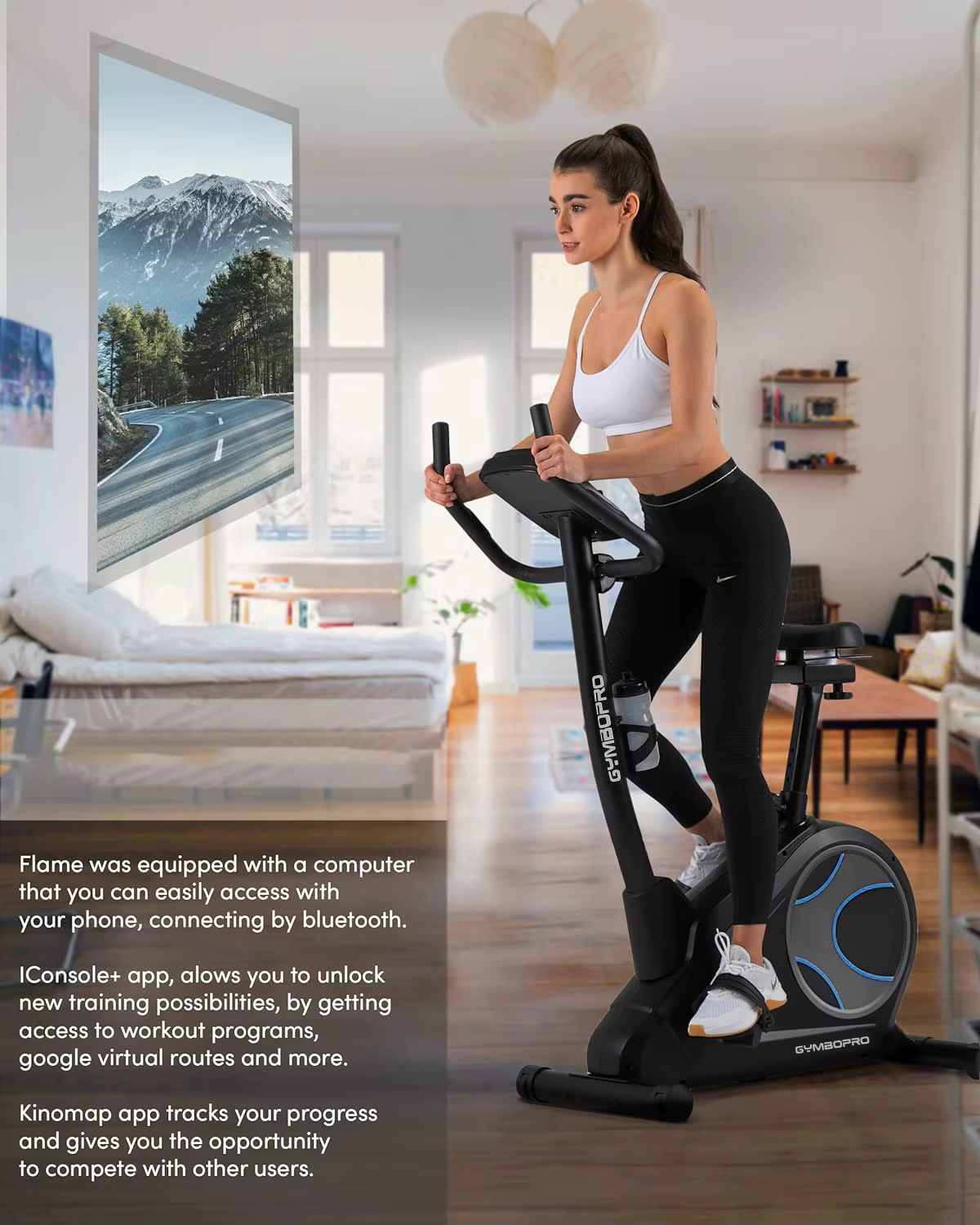 Indoor Magnetic Stationary Fitness Exercise Bike Upright Silent Sports Bike — image 4