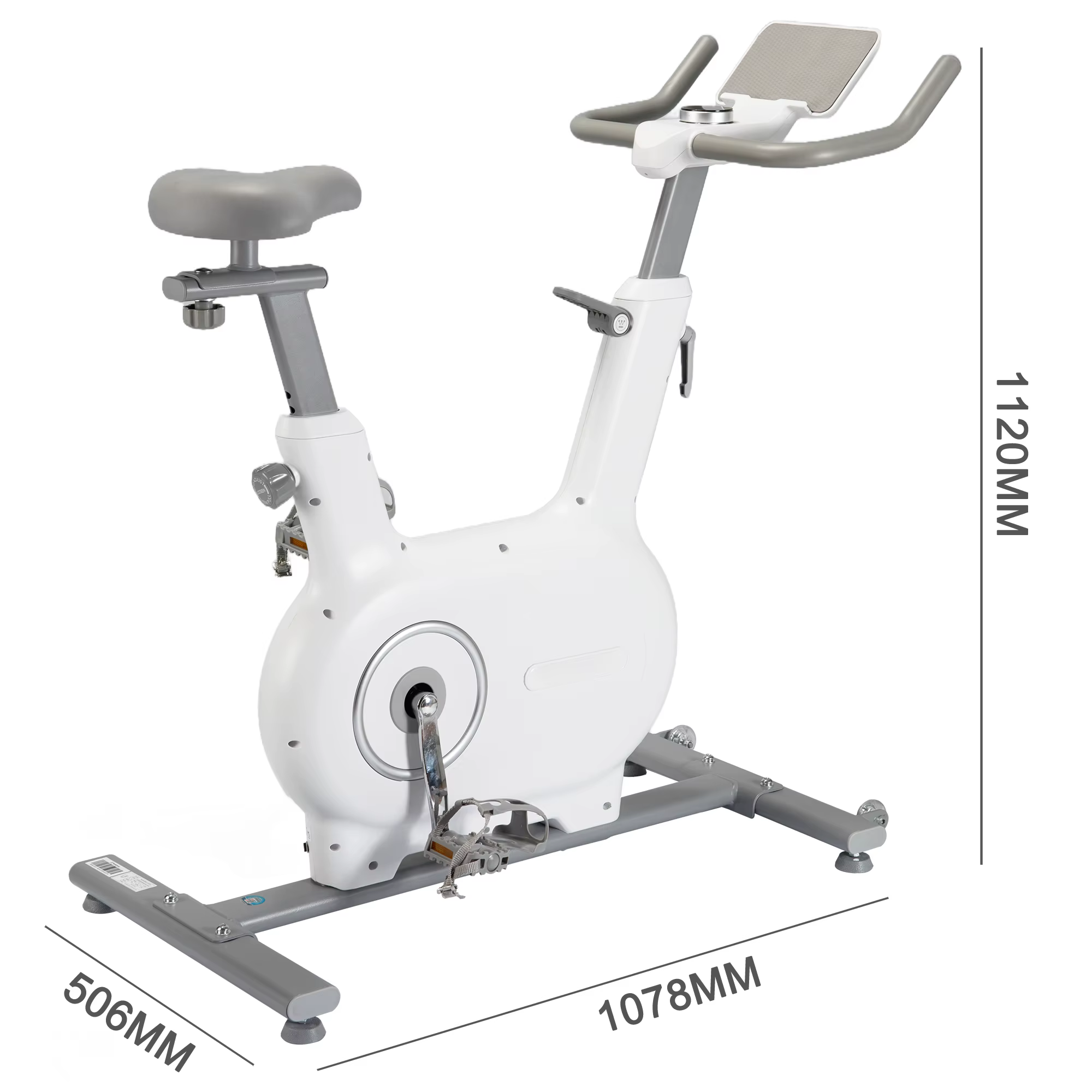Gymbopro White with Tablet Holder and Cup Holder Indoor Spinning Magnetic Exercise Bike — image 4