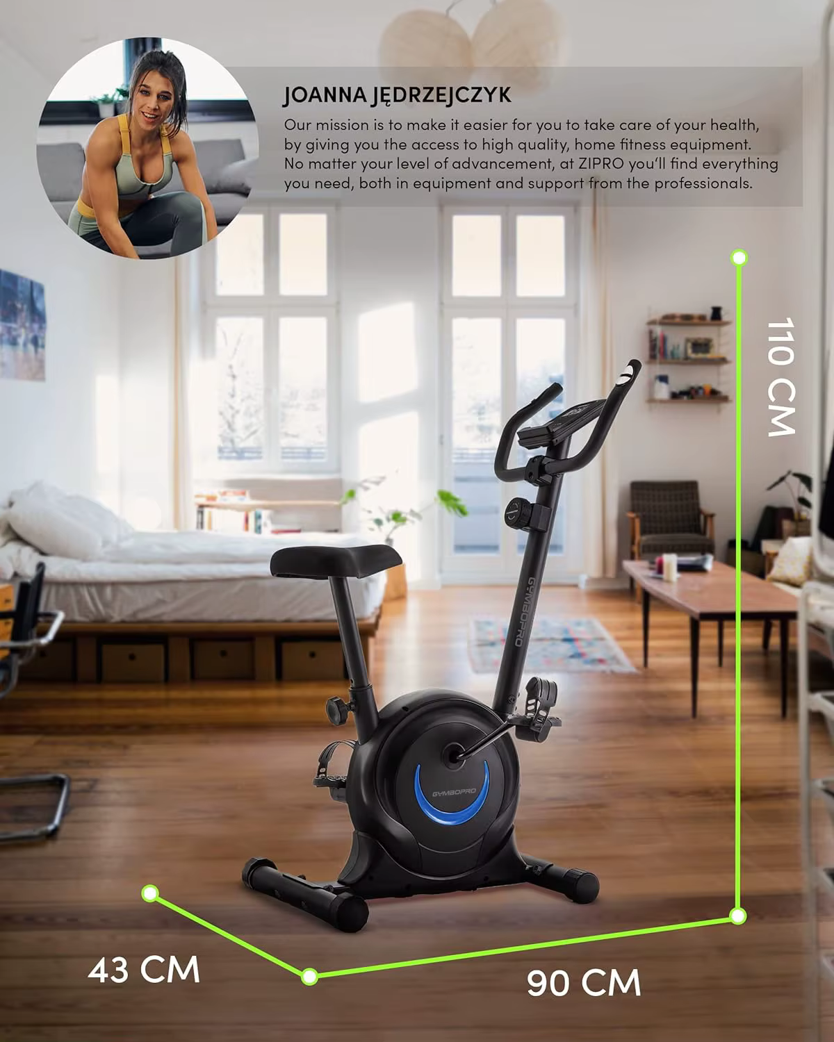 Gymbopro Fitness Magnetic Bicycle Home Gym Cardio Training Black 110KG Exercise Bike for Indoor — image 6