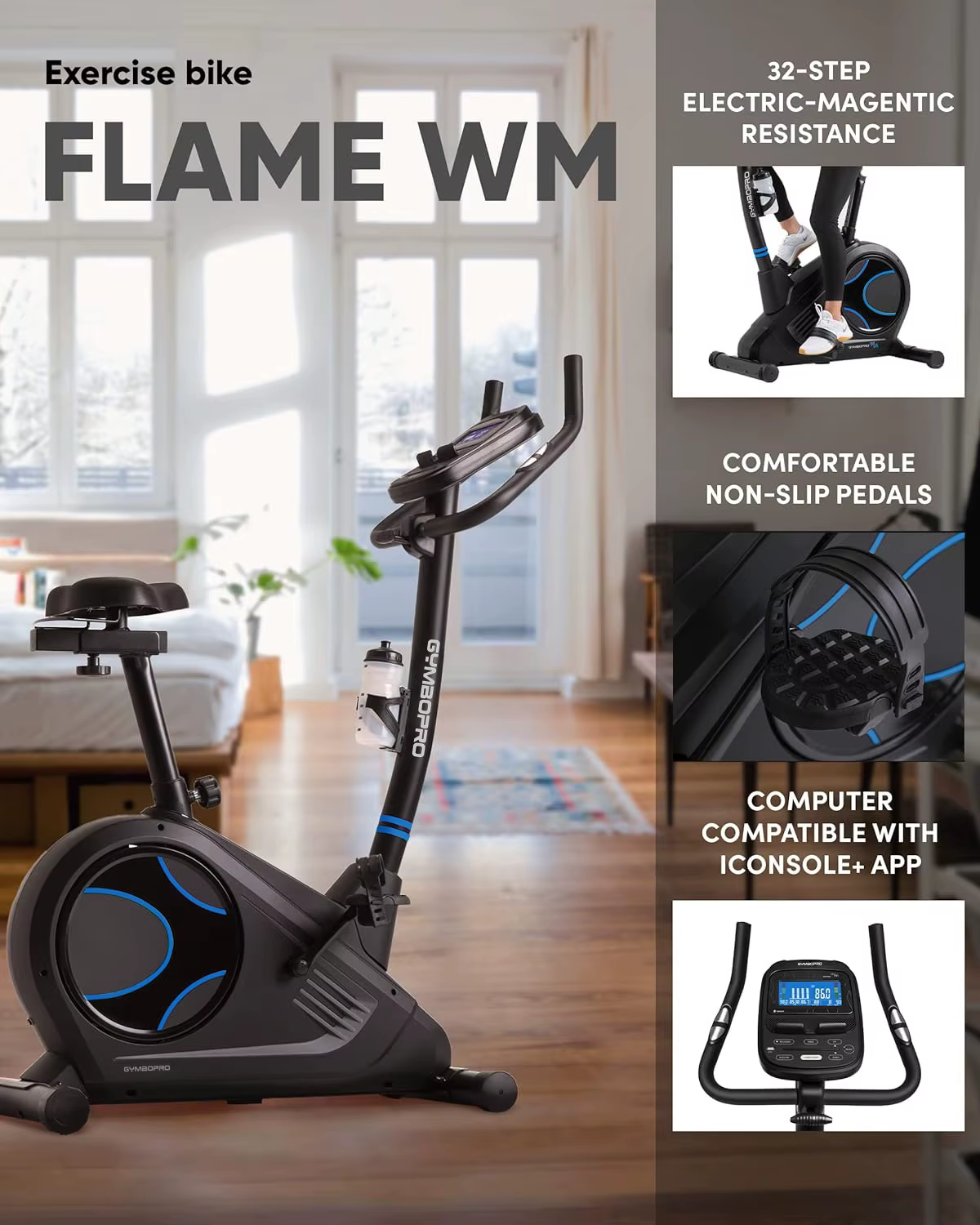 Home Use Fitness Magnetic Exercise Bicycle Stationary Bike Cardio Training Bike for Indoor — image 3