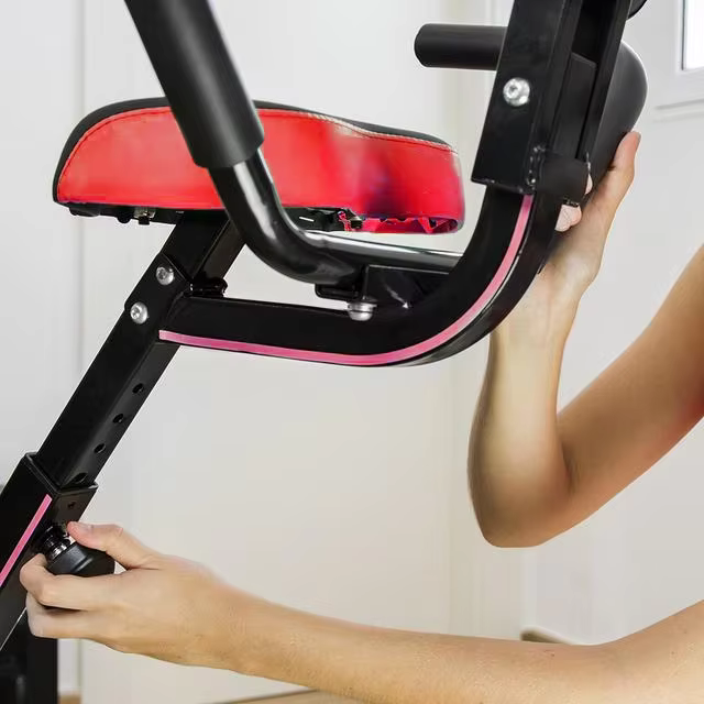 With 2.5 Kg Flywheel and Silence Fit System, Backrest, Handlebar and Adjustable Saddle Mini Folding Exercise X Bike — image 3