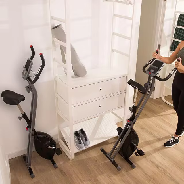 Variable Magnetic Resistance with Comfort Saddle and Tablet Holder Steel Folding Exercise X Bike Portable — image 3