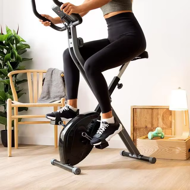Variable Magnetic Resistance with Comfort Saddle and Tablet Holder Steel Folding Exercise X Bike Portable — image 6