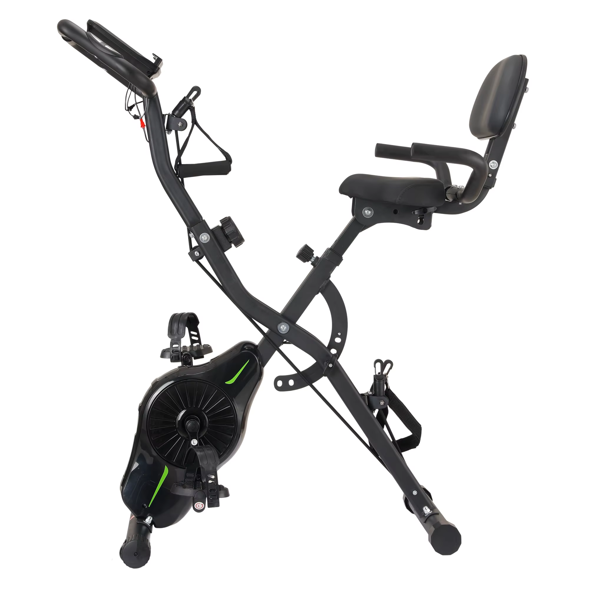 Gymbopro With 16 Magnetic Resistance Levels, Arm & Leg Resistance Bands Indoor Cycle Foldable Exercise Bike Spinning — image 3
