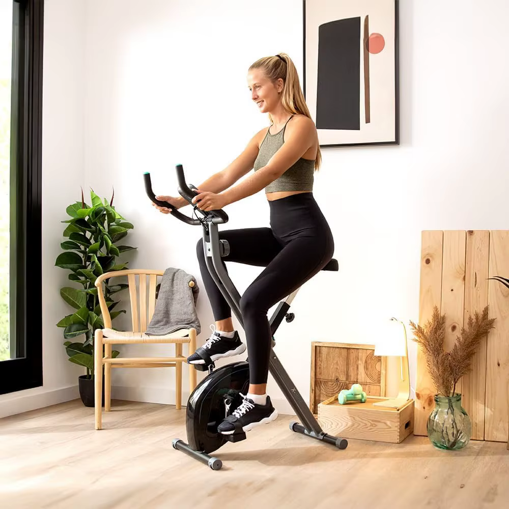 Gymbopro Folding Exercise X Bike Foldable Magnetic Exercise Fitness Cycling Bike — image 3