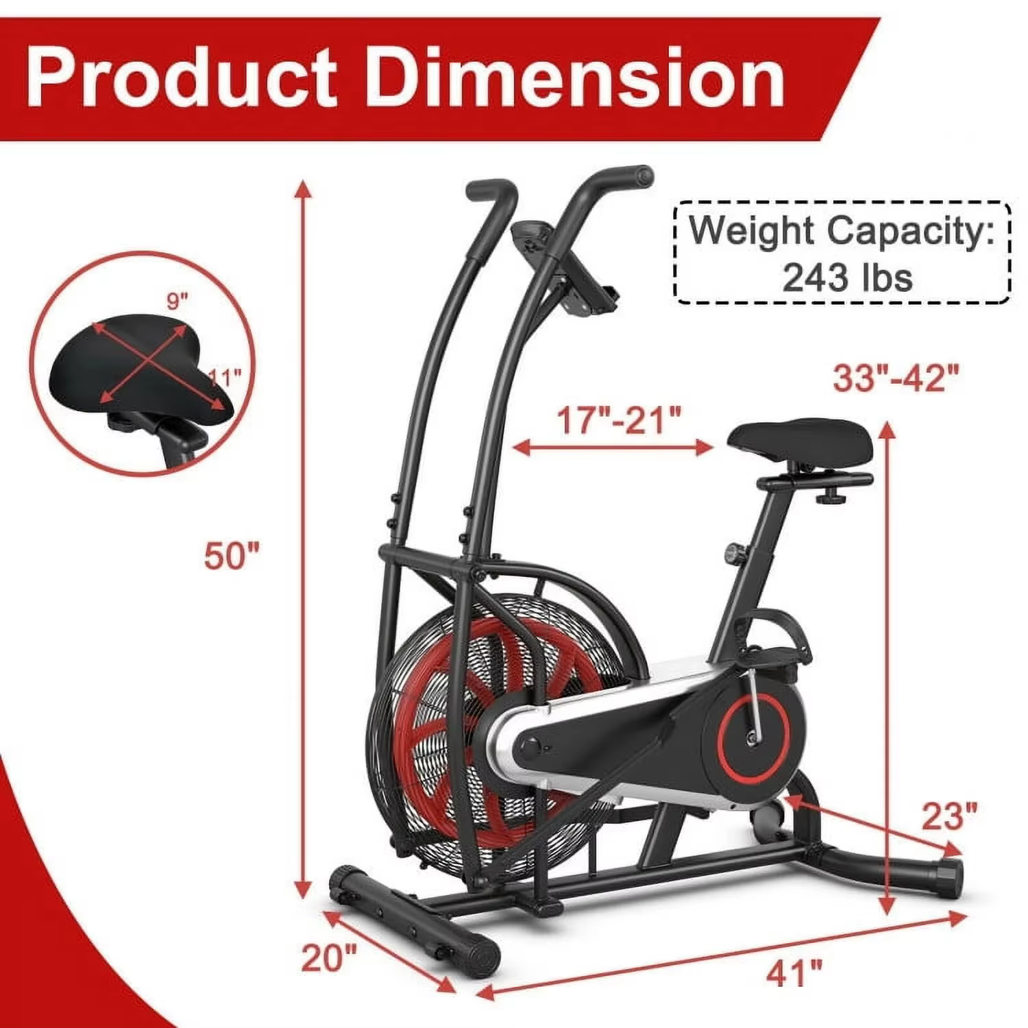 Gymbopro High Quality Exercise air Bike Assault Fitness Equipment Exercise Bike for Home Gym — image 3