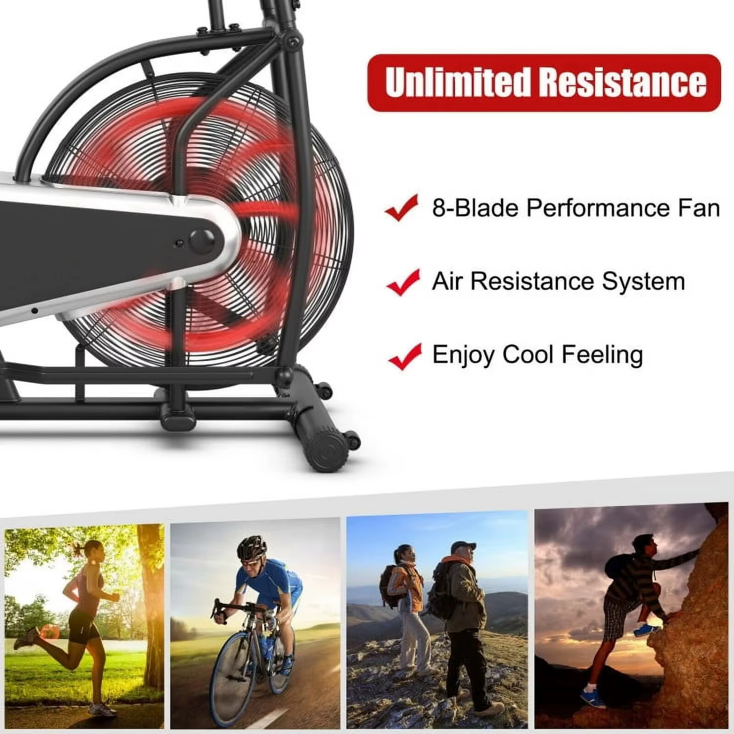 Gymbopro High Quality Exercise air Bike Assault Fitness Equipment Exercise Bike for Home Gym — image 5
