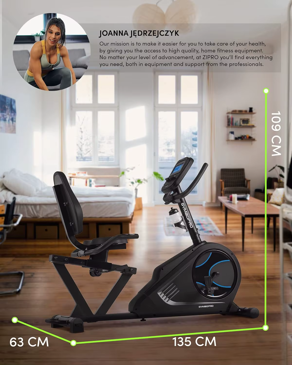 Fitness Commercial Gym Fitness Machine Cardio Magnetic Control Horizontal Exercise Bicycle Recumbent Bike — image 6