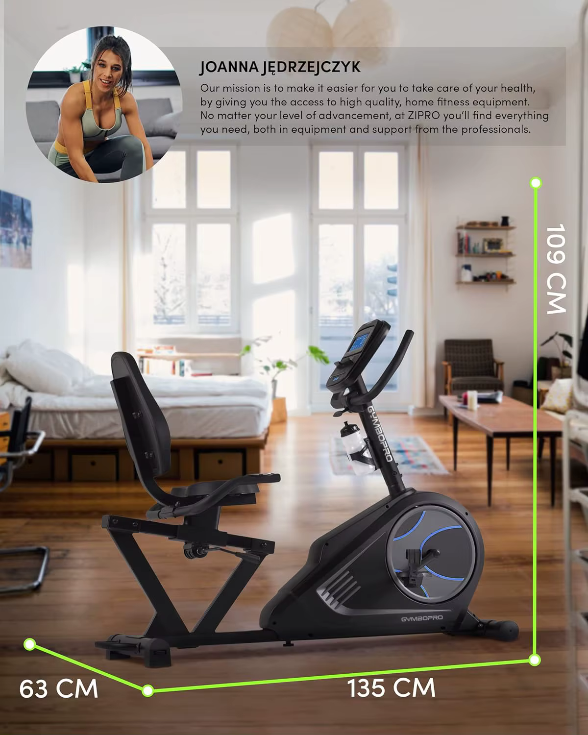 New Design Home Use Fitness Equipment Exercise Bike Magnetic Recumbent Bike for Health Sports — image 2