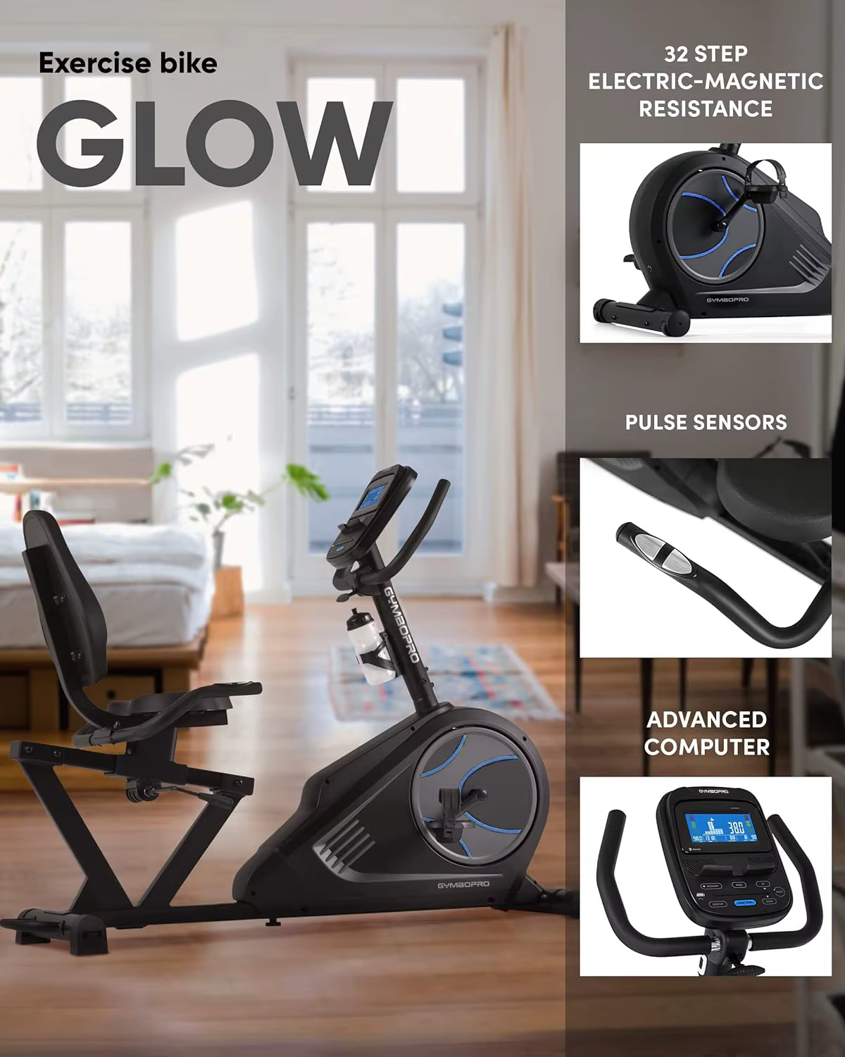 New Design Home Use Fitness Equipment Exercise Bike Magnetic Recumbent Bike for Health Sports — image 4
