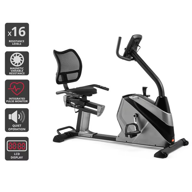 Aerobic Fitness with Heart Rate Monitor Horizontal Pedal Exercise Bike for Home Gym — image 6