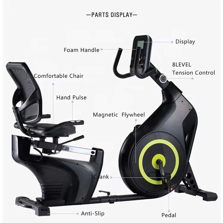 Self Generate Magnetic Upright Flywheel Fitness Magnetic Recumbent Bike — image 2