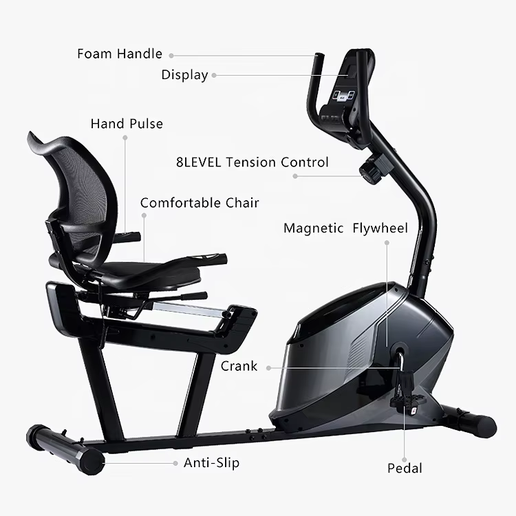 New Products Generate Magnetic Upright Flywheel Fitness Magnetic Recumbent Exercise Bike — image 2