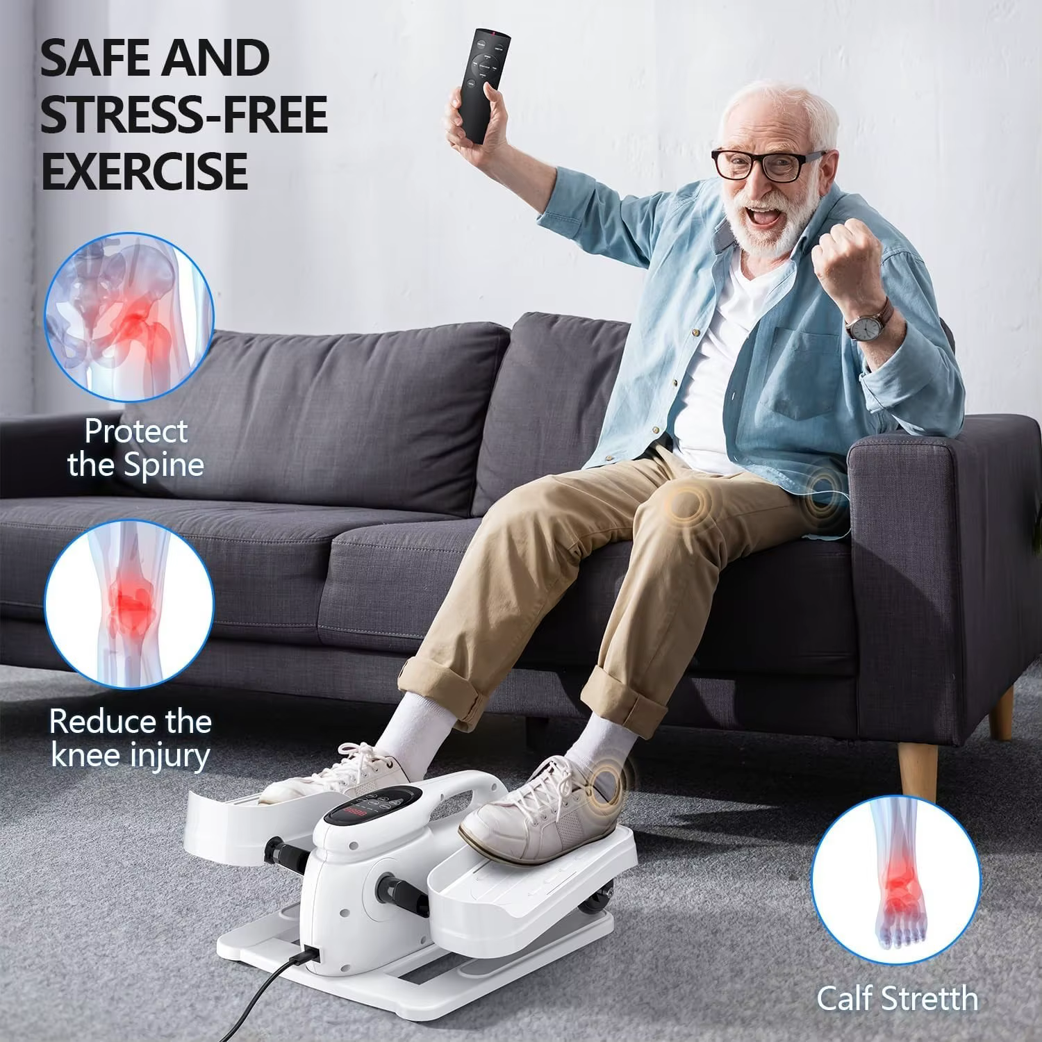 Gymbopro with Remote Control and Portable Handle Mini Orbit Elliptical Trainer Fitness — image 2
