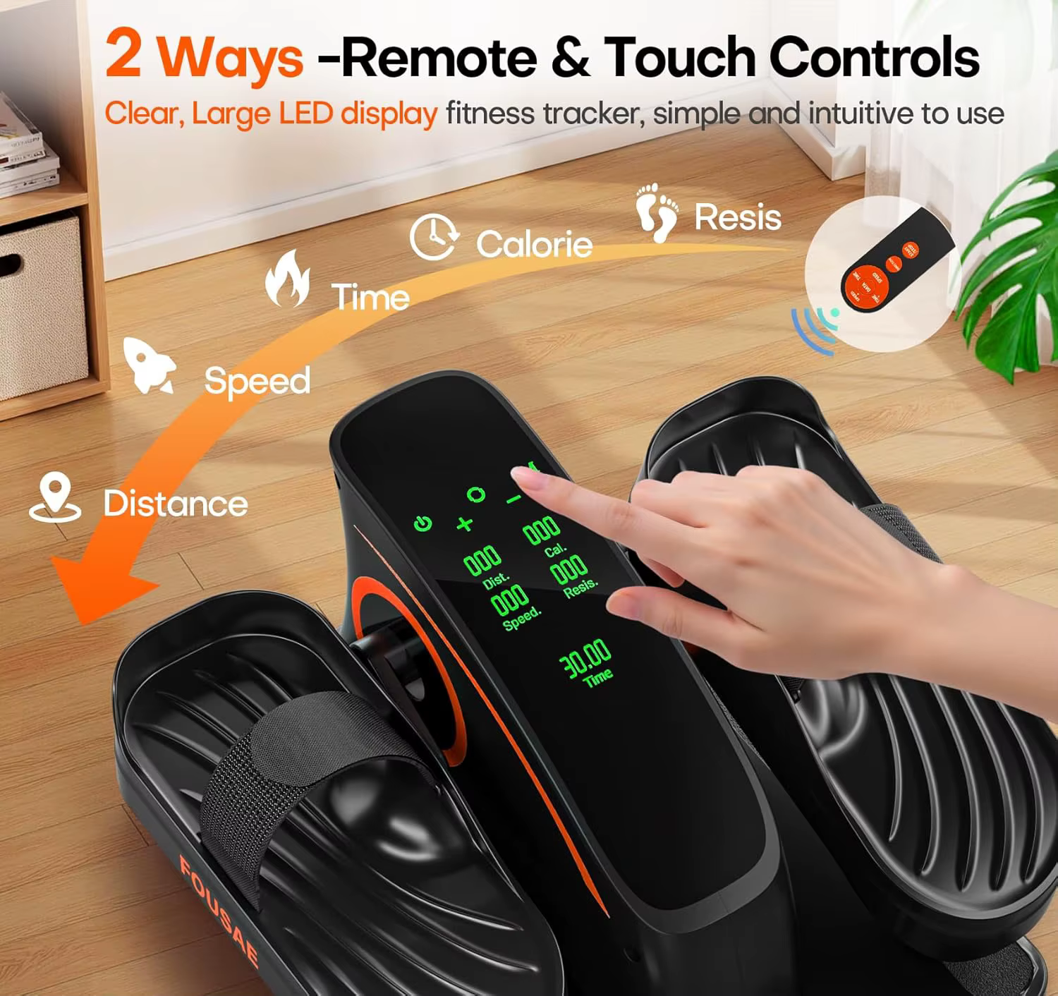 Custom logo Track-mounted with Remote Control Elliptical Machine, Under Desk Mini Elliptical Machine for Home — image 4