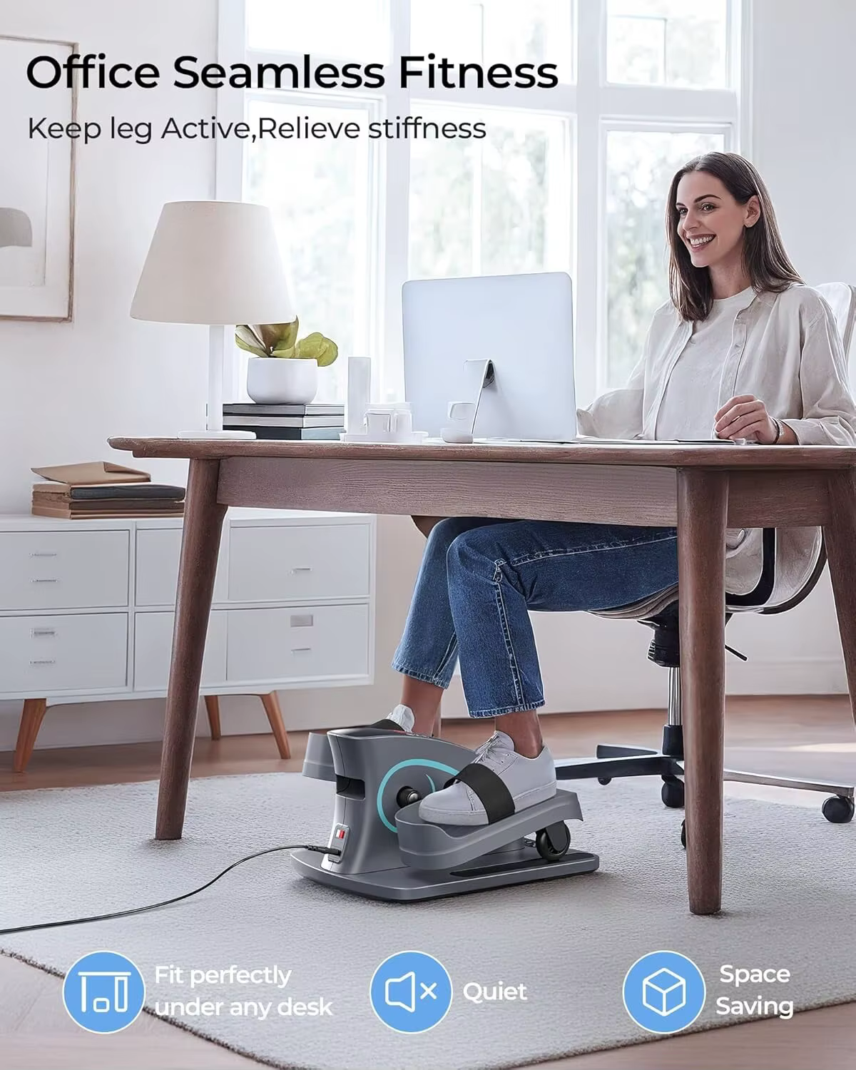 Silent, Electric with Remote Control Mini orbit Elliptical Trainer Elliptical Leg Exerciser — image 2