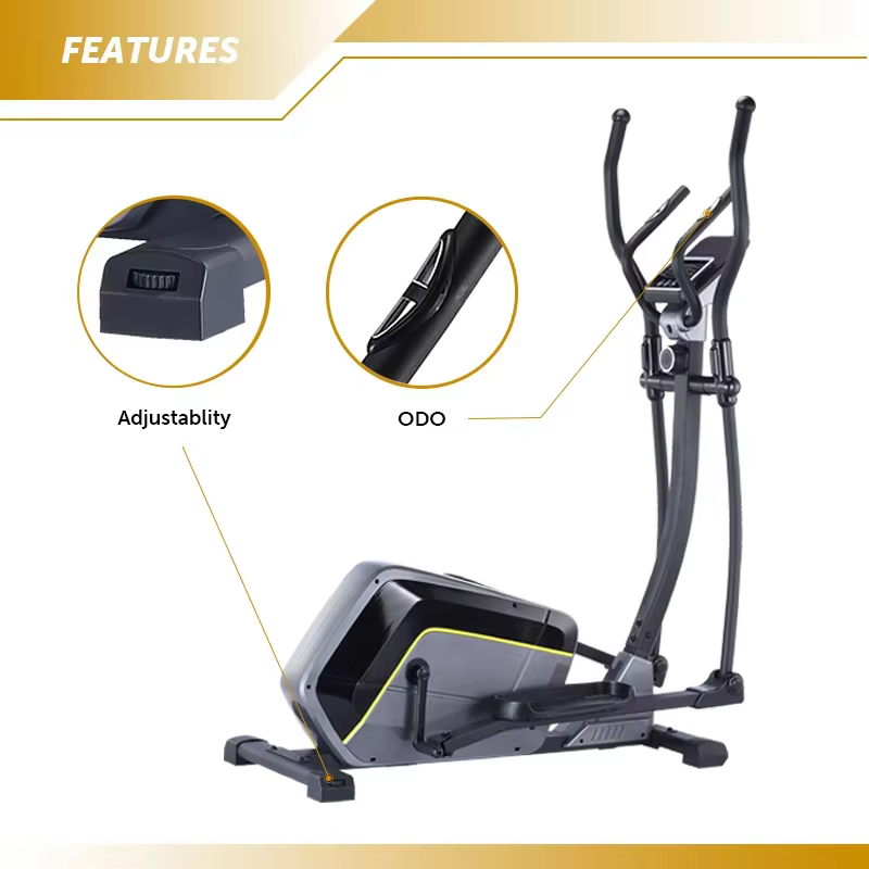 Hyper-quiet Exercise Bike Magnetic Drive System Cross Trainer Compact Elliptical Machine With Lcd Monitor — image 2