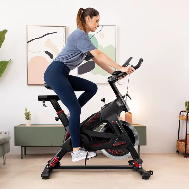 With Manual Resistance, Sports Handlebars and Saddle, LCD Display Indoor Spinning Bikes for Home Fitness — image 2