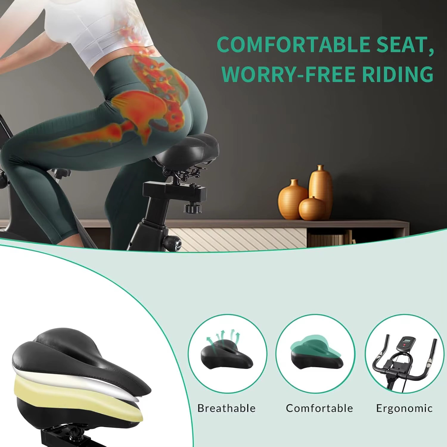 Gymbopro New Design Hot Sell Spinning Bike Exercise Bike Bike Spinning Magnetic Con Cinghia — image 5