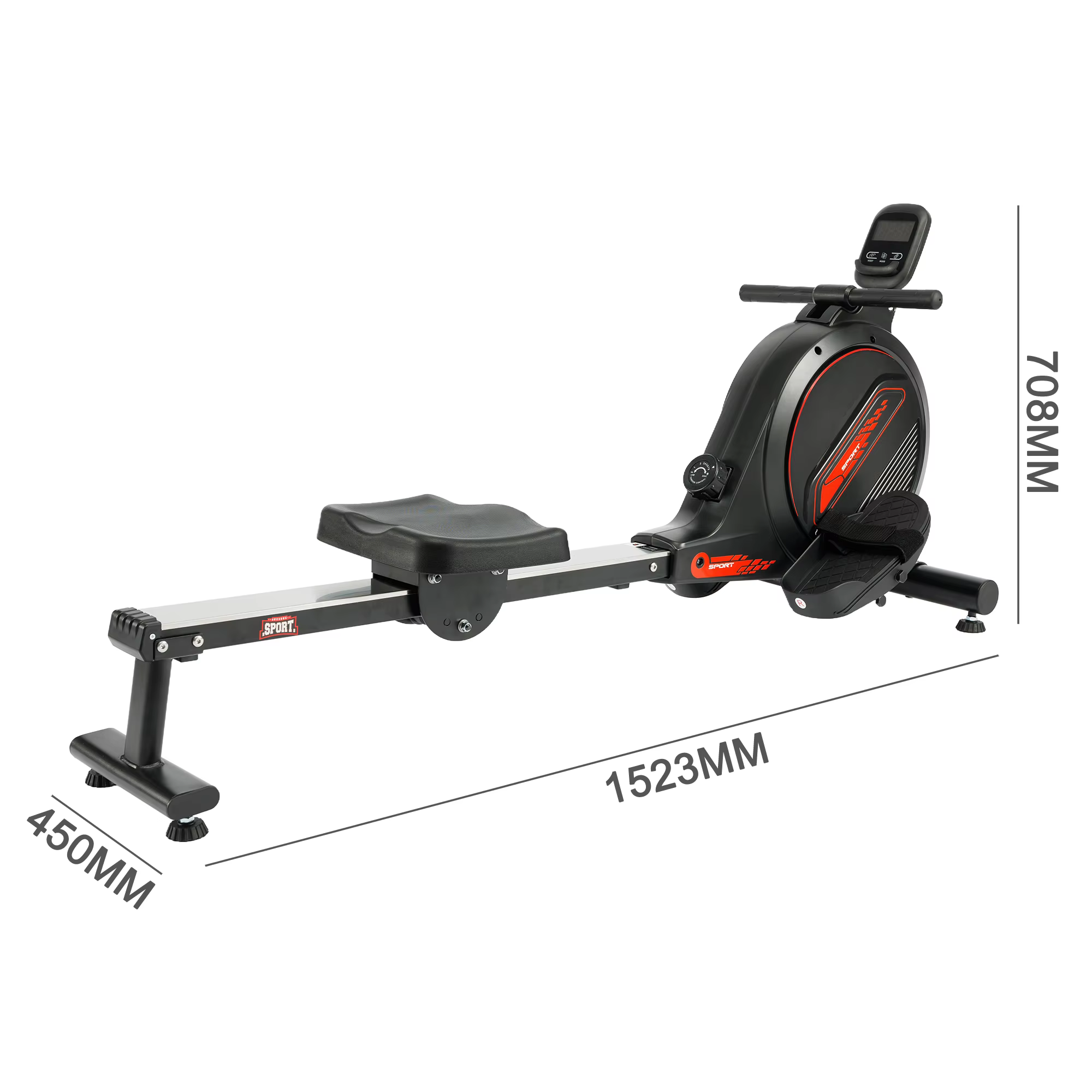 Gymbopro Adjustable Resistance Upright Storage Indoor Rowing Machine Fitness for Home Gym — image 2