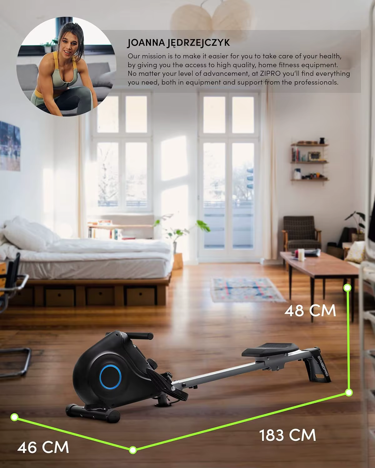 Fitness Magnetic Rower With Ball-Bearing Rowing Seat Foldable Air Rowing Machine for Home — image 6
