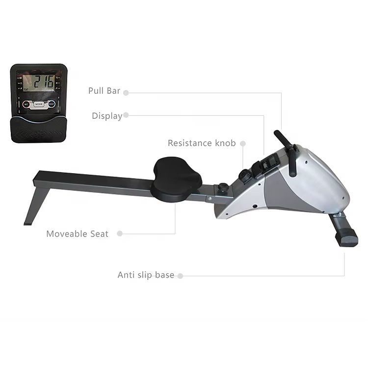 Gymbopro High Quality Indoor Foldable Rower 10-Level Magnetic Resistance Rowing Machine — image 2