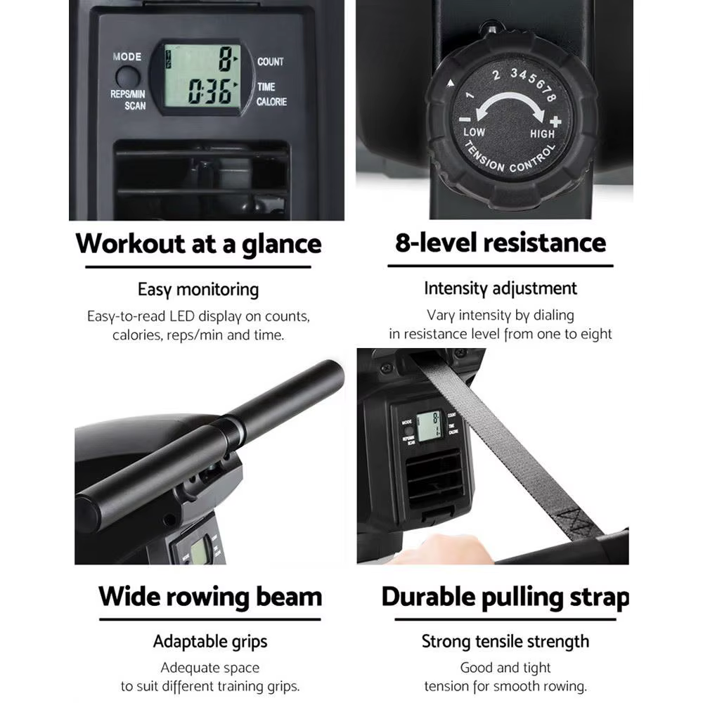 Gymbopro Hot Selling High Quality Reinforcement Foldable Home Indoor Rowing Machine — image 6