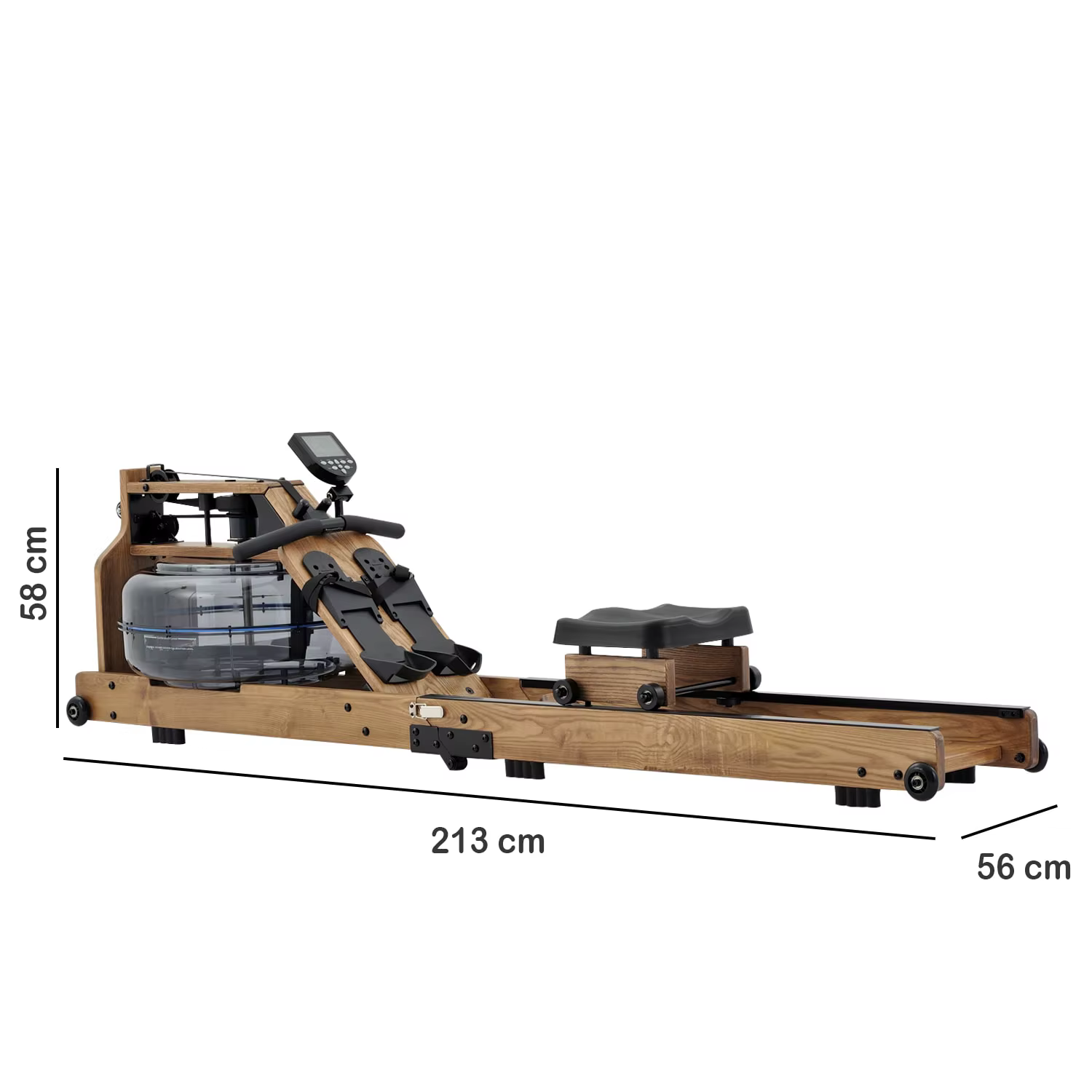 Gymbopro Ash Wood Horizontal High Water tank Rowing Machine Wood Folding Seated Rowing Machine — image 6