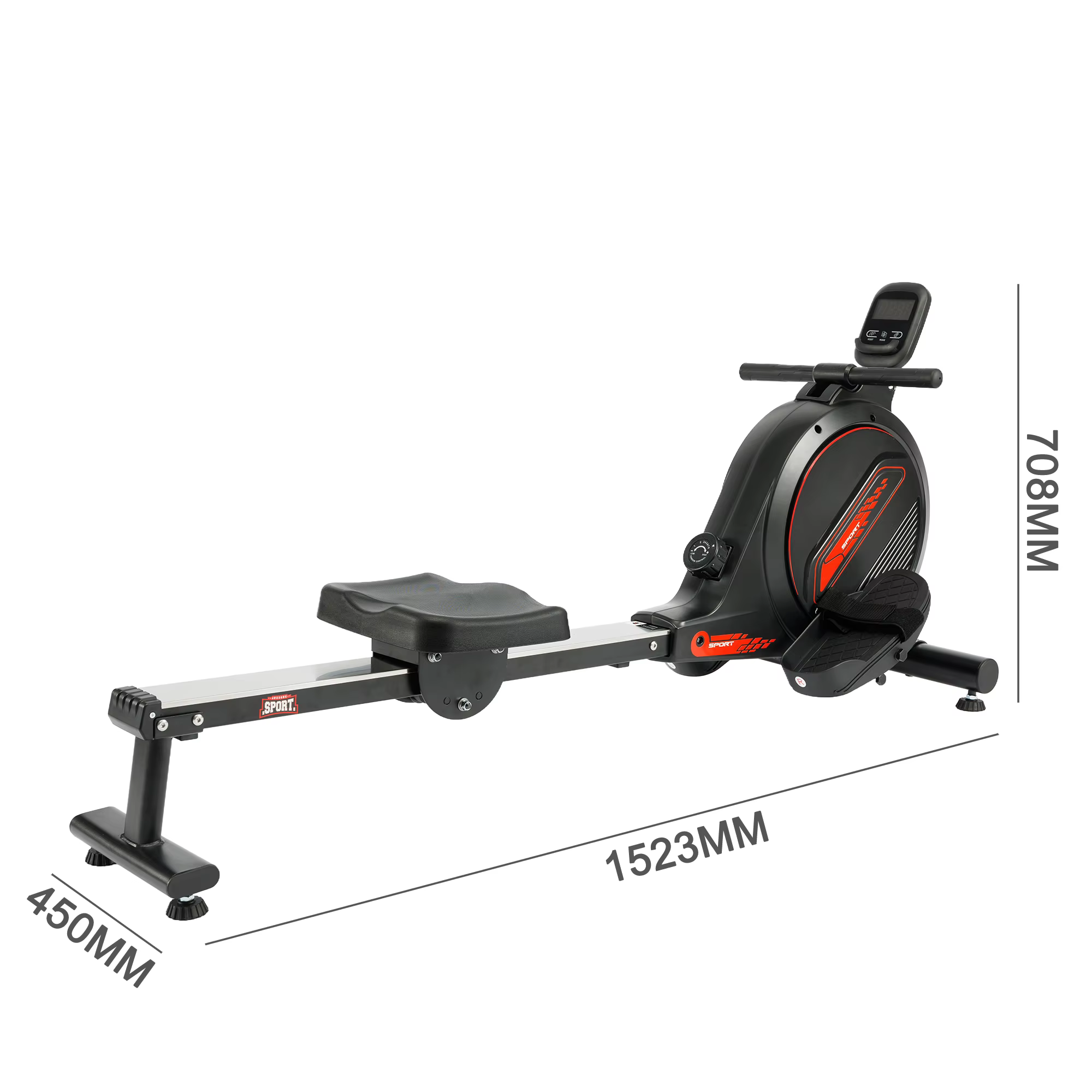 Gymbopro Portable Storage Sliding Rail Type Fitness Magnetic Rowing Machine Rowers for Home — image 5