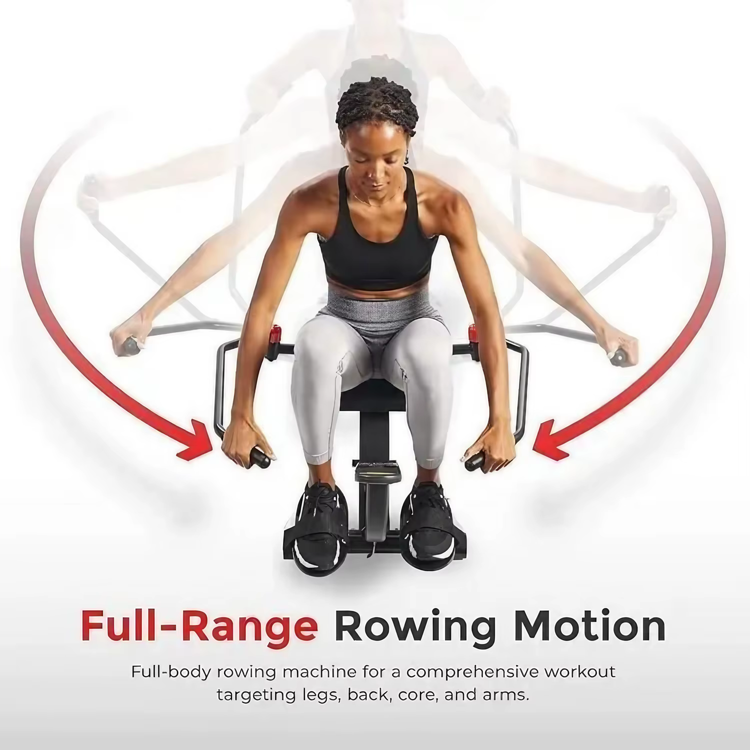 Gymbopro Simplified Version Adjustable Resistance Hydraulic Home Portable Rowing Machine — image 4
